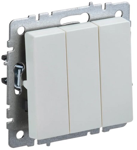 Выключатель без рамки IEK Brite ВС10-3-0-БрЖ 3-кл. жемчуг картинка